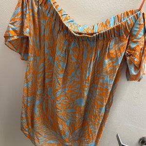 Milly orange and blue off shoulder top. Size 4
